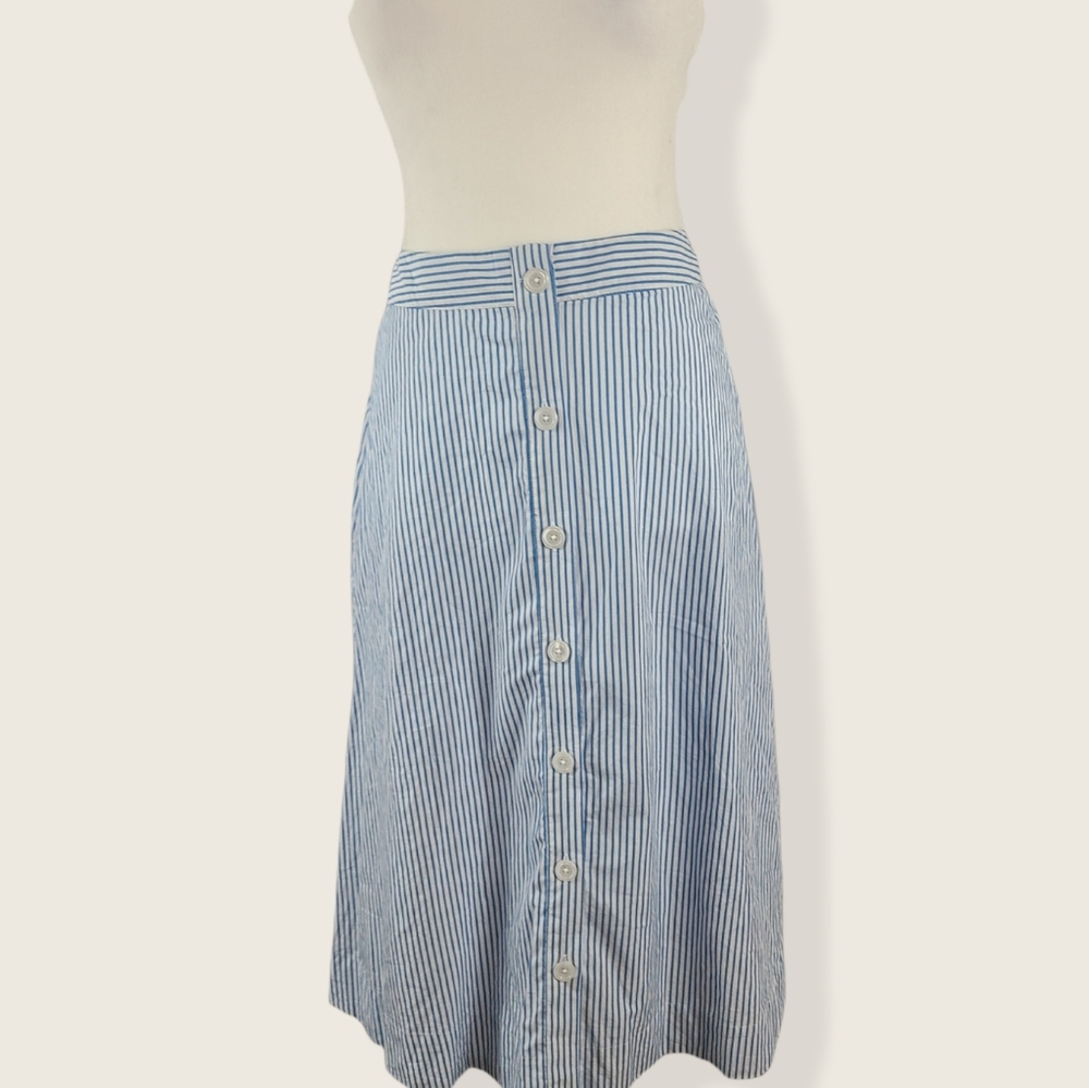 Blue and white striped skirt, NWT